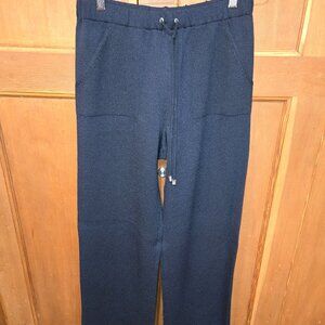 St. John Women's Santana Knit Black Pants Size S front pockets and tie string
